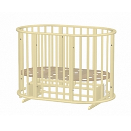 Круглая/овальная кроватка Ведрусс Раиса 8 в 1 колеса+маятник цвет слоновая кость - описание