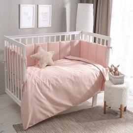 Комплект в кроватку Перина Teddy Sateen Collection 6 предметов розовый - описание
