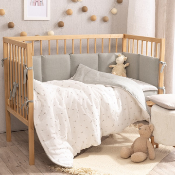 Фото комплект в кроватку перина гуси муслиновый 3 предмета Комплект в кроватку Перина Гуси муслиновый 3 предмета