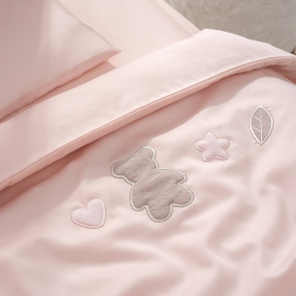 Комплект в кроватку Перина Teddy satin collection розовый 2 предмета - описание