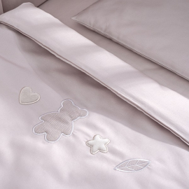 Комплект в кроватку Перина Teddy Satin Collection серый 2 предмета - описание